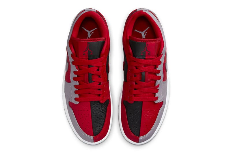 The Air Jordan 1 Low SE "Split" Arrives in a Trio Red, Grey and Black Colorway DR0502-600 nike swoosh sneakers low top