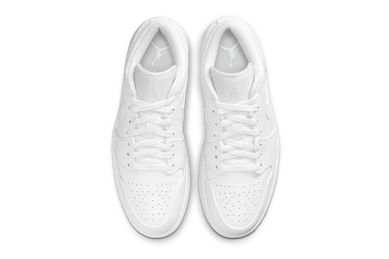 Air Jordan 1 Low «Triple White» получили осеннюю дату выпуска, сентябрьская цветовая гамма, четкие кроссовки 553558-136