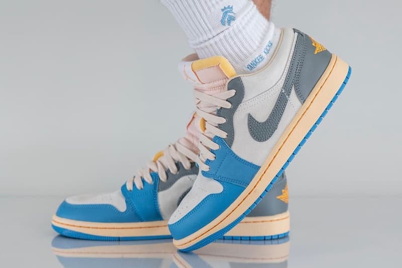 Air Jordan 1 Low UNC Grey On-Foot Look Release Info DZ376-469 Date Buy Price Union Like