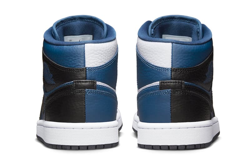 DR0501-401 Air Jordan 1 Mid Split Has Surfaced in Blue and White jordan brand michael jordan swoosh nike 