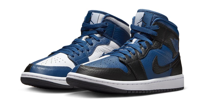 blue and black jordan's 1