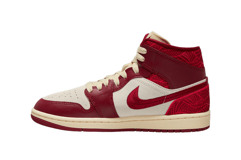 Air Jordan 1 Mid Tiki Leaf Release Info tropical sneaker swoosh jumpman