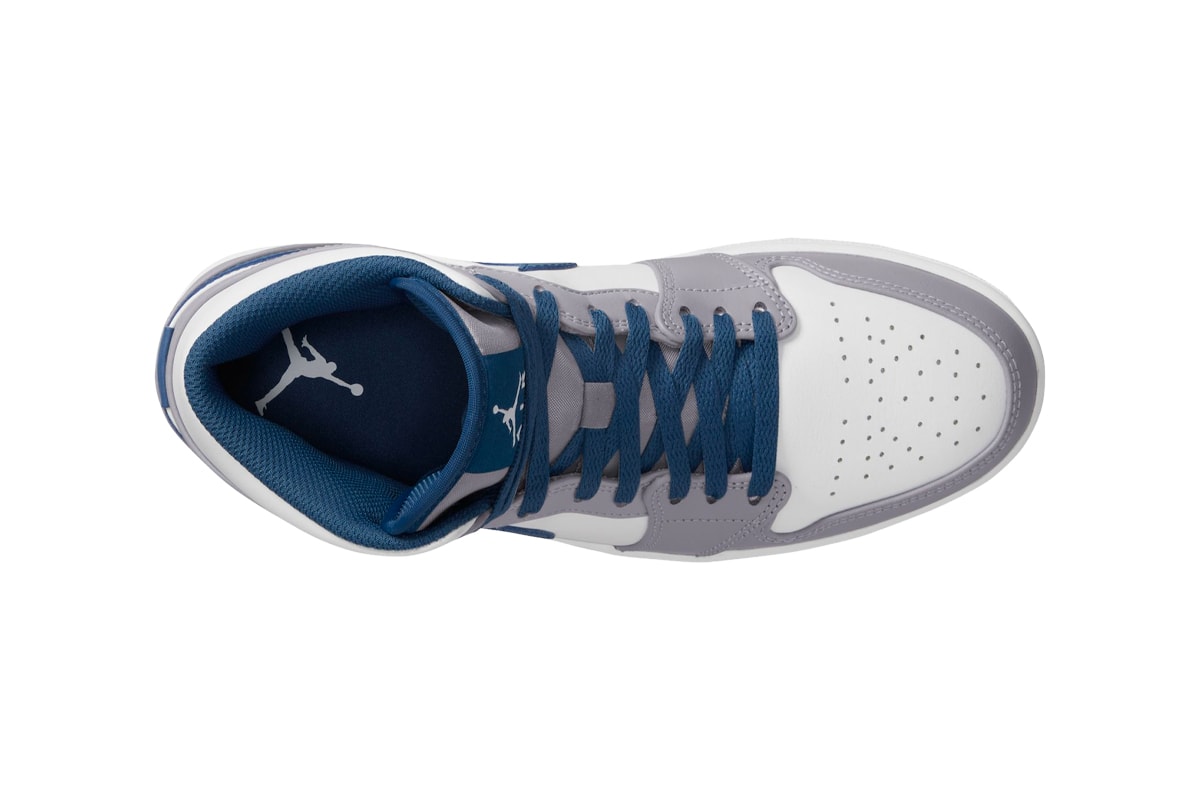Air Jordan 1 Mid "True Blue" Has a Fall Release Date DQ8426-014 high tops low tops michael jordan brand shoes mid top