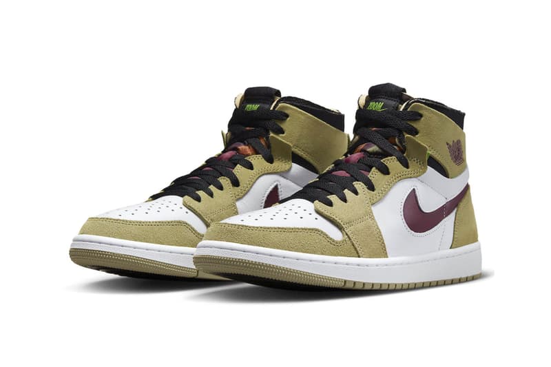 Air Jordan 1 Zoom CMFT Is Hit With the "Neutral Olive" Colorway CT0978-203 high-top green red swoosh michael jordan