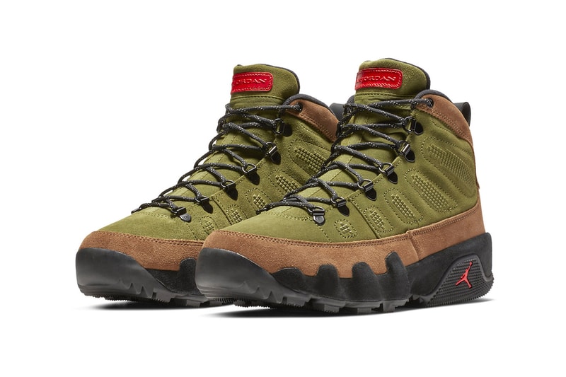 Air Jordan 9 Boot NRG Returns in "Beef and Broccoli" for the Upcoming Fall Season michael jordan brand shoes sneakers black gum AR4491-200