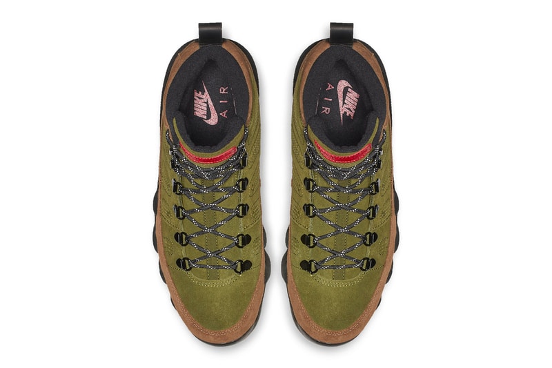 Air Jordan 9 Boot NRG Returns in "Beef and Broccoli" for the Upcoming Fall Season michael jordan brand shoes sneakers black gum AR4491-200