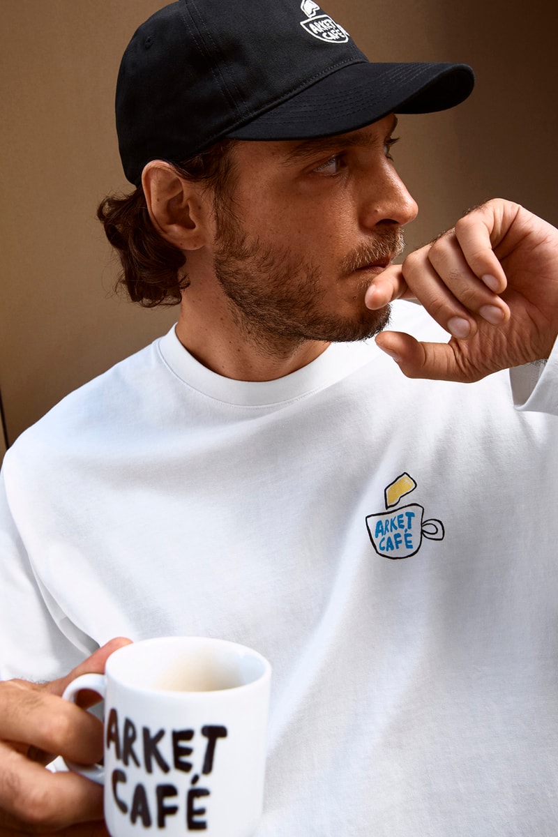 ARKET CAFÉ MERCHANDISE™ Collection Release Information H&M Brand Swedish T-Shirts Sweaters Caps Tote Bag Apron Mugs Cups Coffee Culture