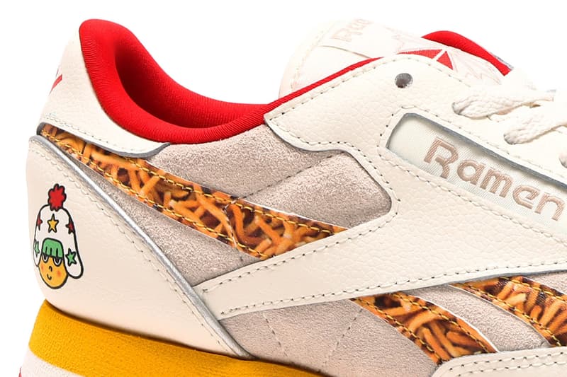 Oyatsu, atmos, and Reebok Come Together for Baby Star Ramen Sneakers Classic Leather crunchy noodle snack bei chan hoshio kun 