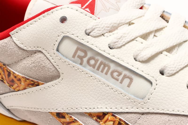 Oyatsu, atmos, and Reebok Come Together for Baby Star Ramen Sneakers Classic Leather crunchy noodle snack bei chan hoshio kun 