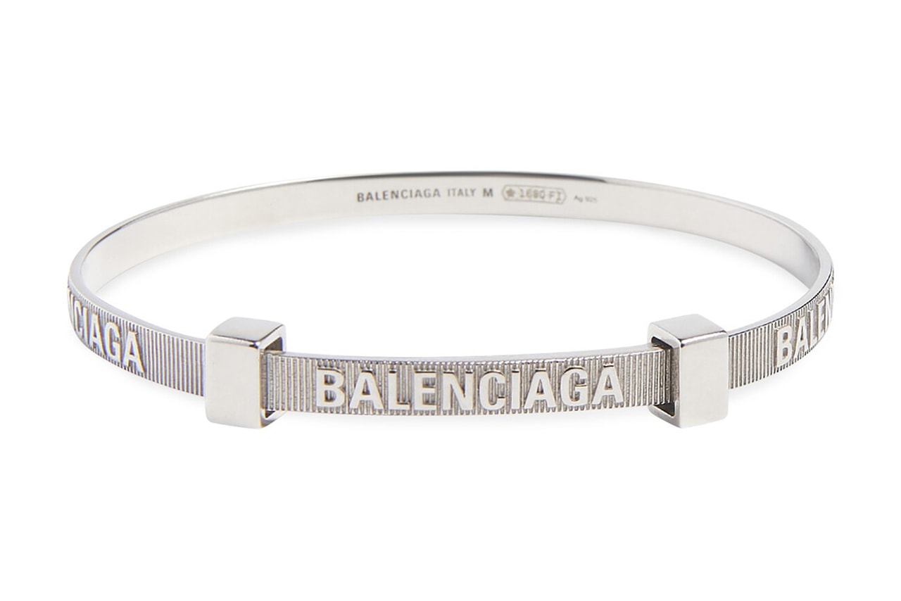Balenciaga Logo Hoop Bracelet Zip Tie Gold Silver Demna Gvasalia Jewelry 925 Sterling Silver 