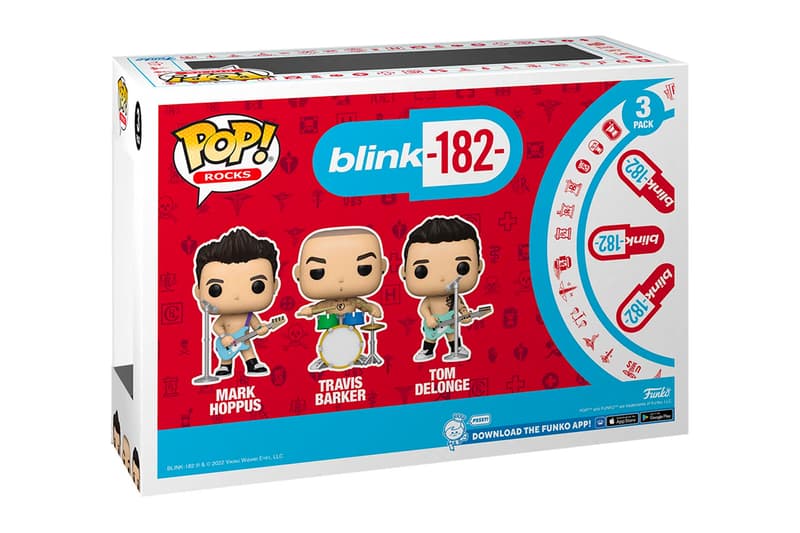 Blink 182 funko pop 30th anniversary 3 pack mark hoppus travis barker tom delonge whats my age again release info date price 