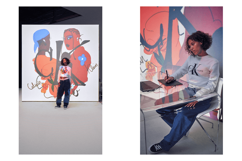 Calvin Klein CK fashion streetwear hypebeast artists Alfie Kungu Rediet Longo RED Rafaella Braga Maïte Marque collaboration monogram print visuals campaign