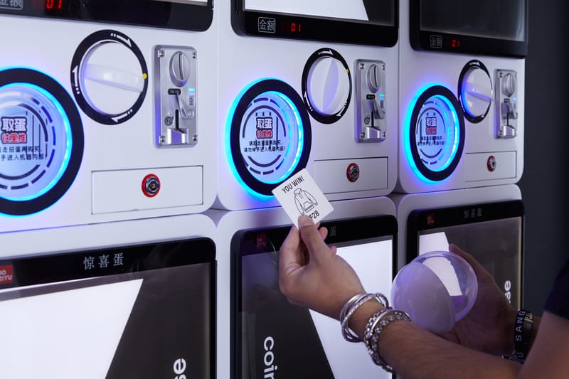 Coinbase Gashapon Machines at HBX Store Let's You Win Free Streetwear Prizes