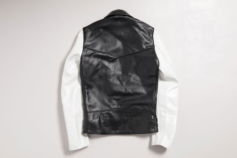 comme des garcons lewis leathers jacket lightning tight fit black white red gloss horse release info date price
