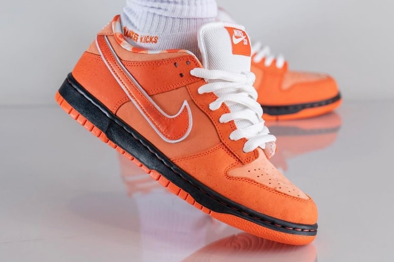 Concepts Nike SB Dunk Low Orange Lobster On-Foot Look Release Info FD8776-800 Date Buy Price  Orange Frost Electro Orange White