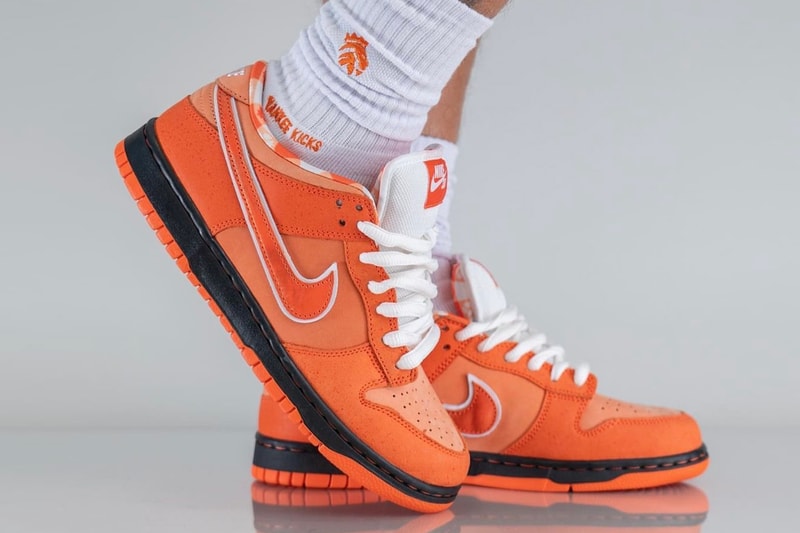Concepts Nike SB Dunk Low Orange Lobster On-Foot Look Release Info FD8776-800 Date Buy Price  Orange Frost Electro Orange White
