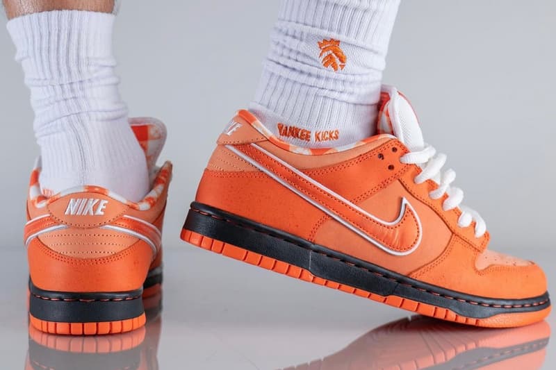 Concepts Nike SB Dunk Low Orange Lobster On-Foot Look Release Info FD8776-800 Date Buy Price  Orange Frost Electro Orange White