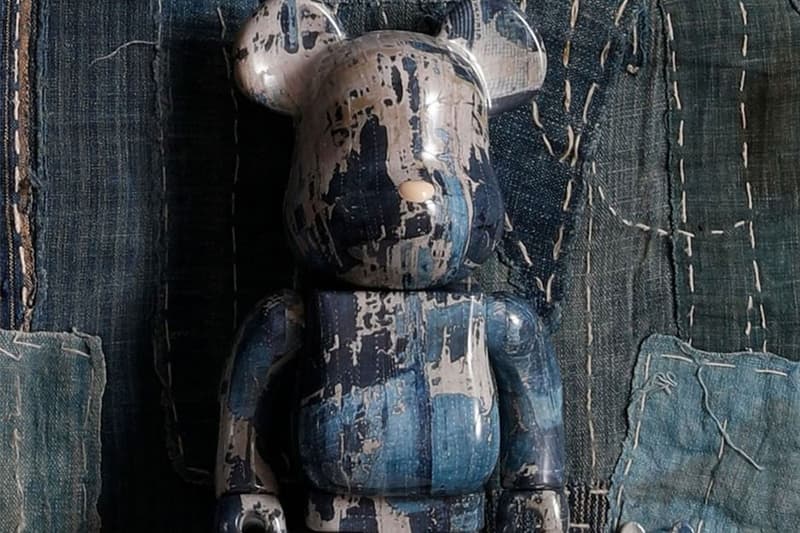 FDMTL Medicom Toy bearbrick doll ragged distressed denim fabric 400 100 16500 JPY release info date price