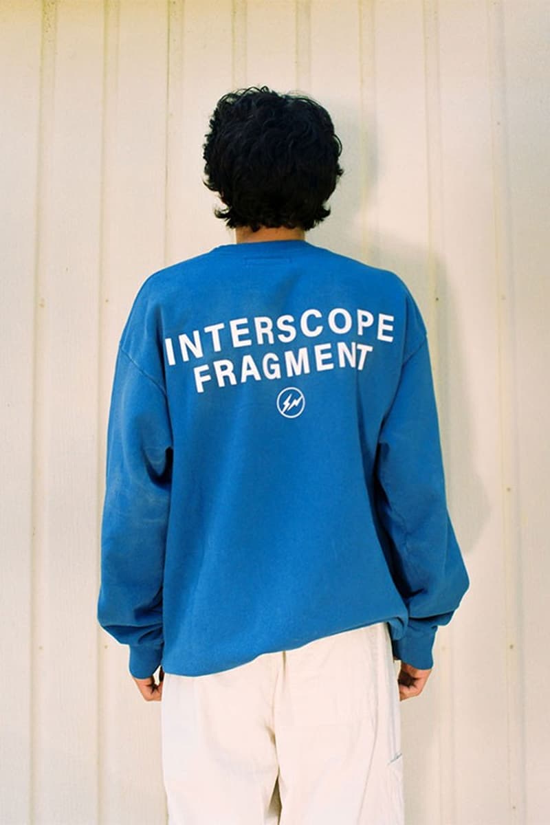 fragment design interscope records collab release info date price t shirts white black i logo thunderbolt long sleeve 