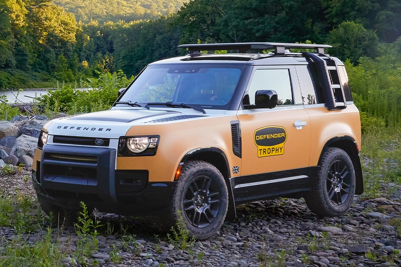 land rover defender 2023 camel trophy edition livery yellow color paint finish competition manchester vermont offroading all terrain 