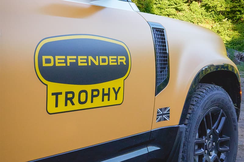 land rover defender 2023 camel trophy edition livery yellow color paint finish competition manchester vermont offroading all terrain 