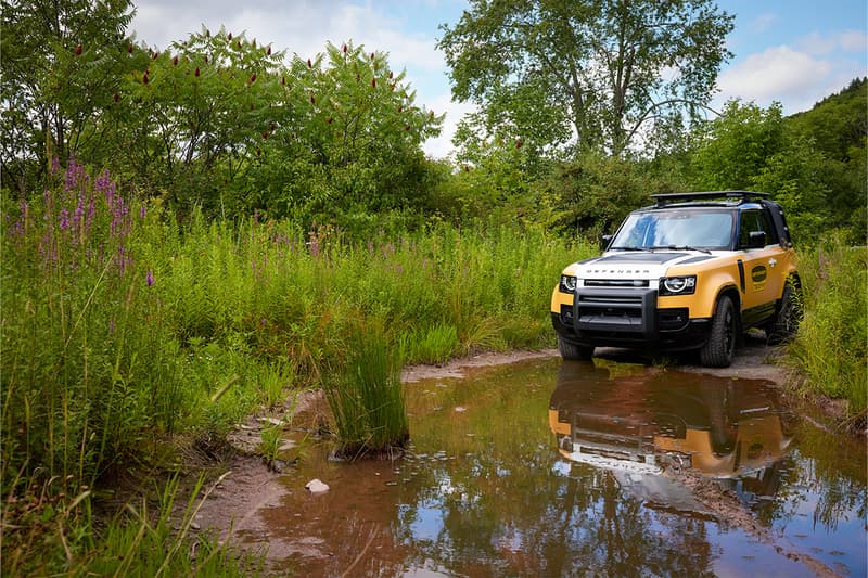 land rover defender 2023 camel trophy edition livery yellow color paint finish competition manchester vermont offroading all terrain 