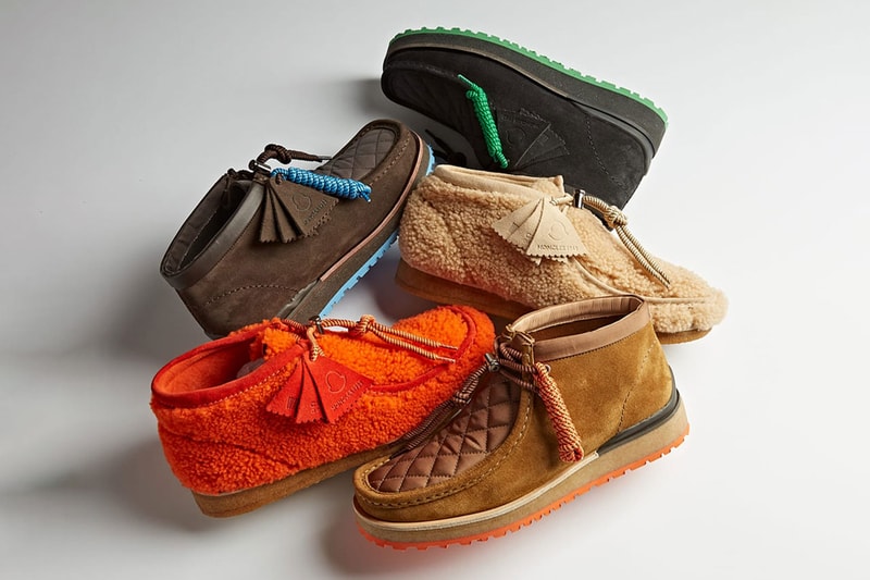 Clarks Originals Moncler Wallabee Boot Monwallabee Footwear Collaboration Shoes Fashion Shearling Quilted 