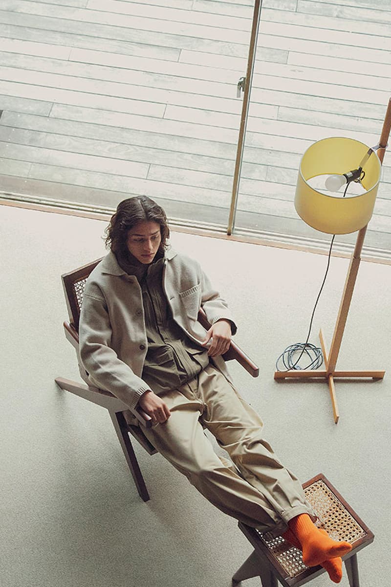 monkeytime fw22 collection lookbook united arrows coats pleated trackpants sweaters vest parka release info date price