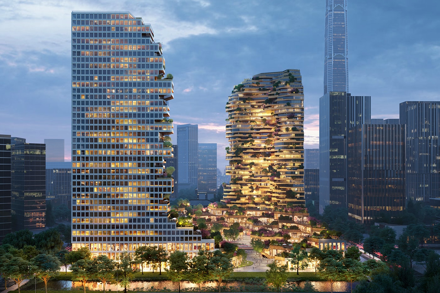 MVRDV Designs Pair of Cliff-Like Skyscrapers for Nanjing