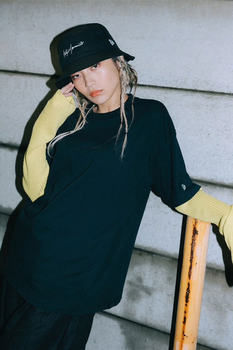 New Era Yohji Yamamoto fall winter 2022 mikaeri baijin art complex beauty looking back t shirt bucket hat august 10 release info date price