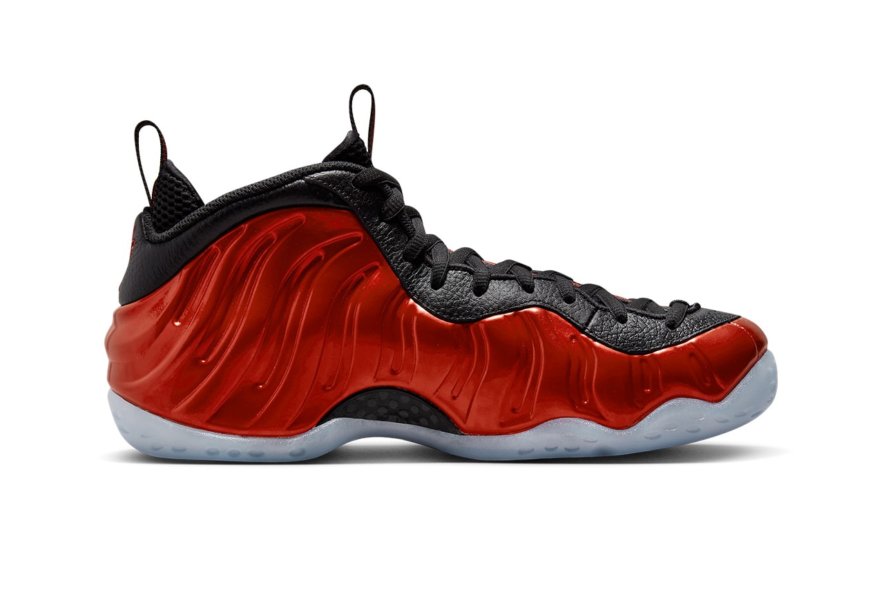 Nike Air Foamposite One Metallic Red DZ2545 600 Summer 2023 Varisty Red Black White 1 cent logo penny hardaway release info date price 230 USD