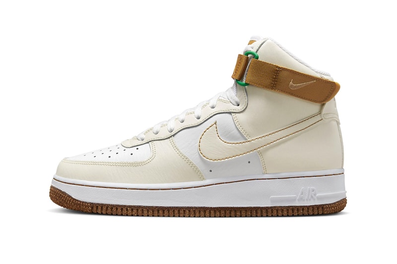 Nike Air Force 1 High Inspected By Swoosh phantom white elemental gold leather mesh dark gum Release Info