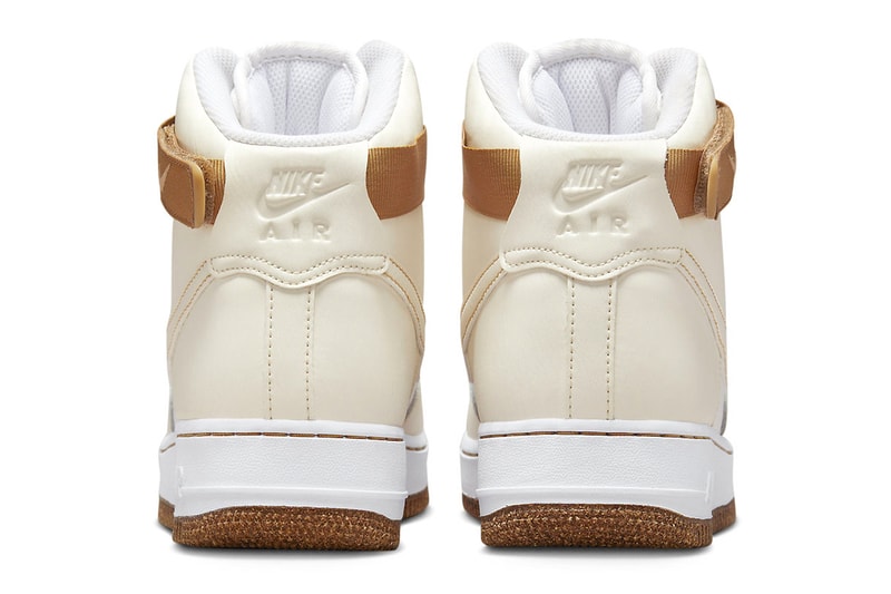 Nike Air Force 1 High Inspected By Swoosh phantom white elemental gold leather mesh dark gum Release Info