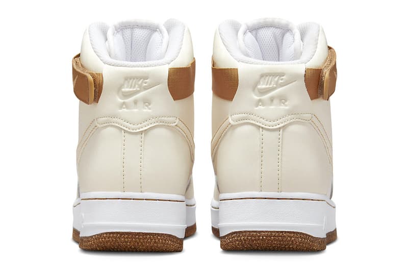 Nike Air Force 1 High Inspected By Swoosh phantom white elemental gold leather mesh dark gum Release Info