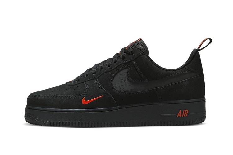 Nike Air Force 1 Low Arrives in Black Suede and Orange