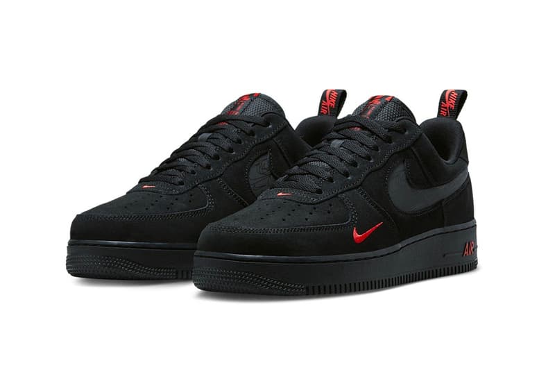 Nike Air Force 1 Low Arrives in Black Suede and Orange DZ4514-001 sneakers shoes af1 rubber swoosh