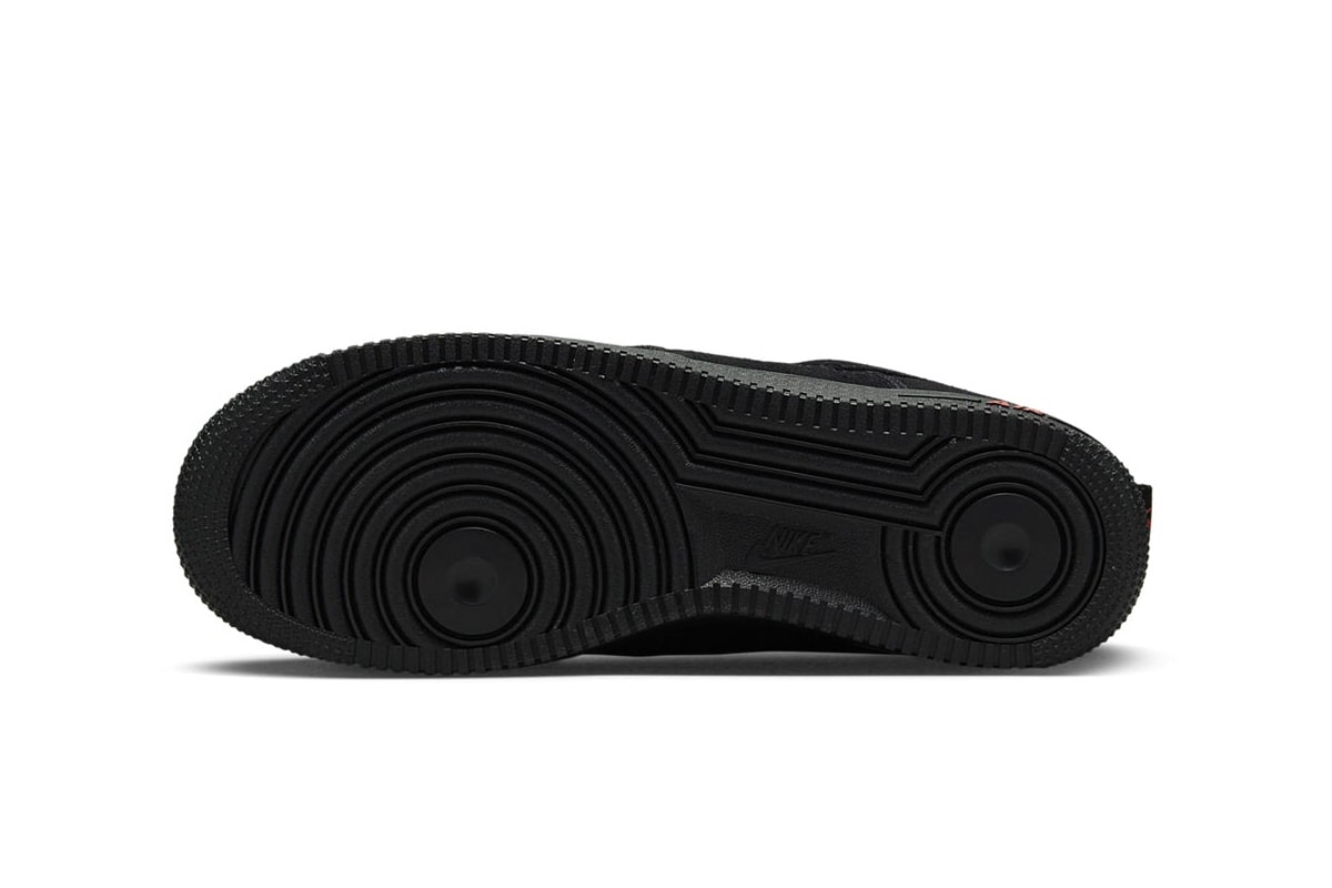 Nike Air Force 1 Low Reflective Multi Swoosh Black Orange Shoes 