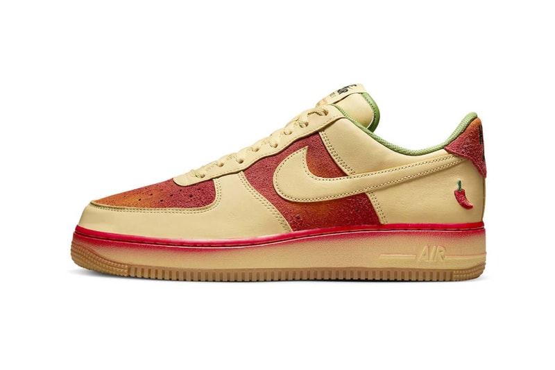 Nike Air Force 1 chili pepper cream red green leather suede mesh anniversary edition sportswear 40th release date info price