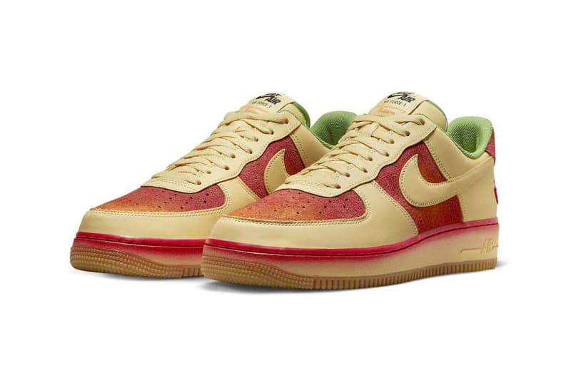 Nike Air Force 1 chili pepper cream red green leather suede mesh anniversary edition sportswear 40th release date info price