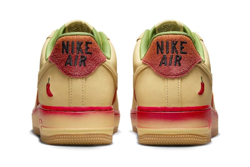 Nike Air Force 1 chili pepper cream red green leather suede mesh anniversary edition sportswear 40th release date info price