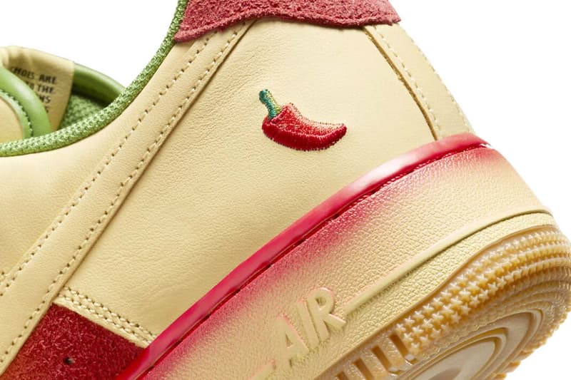 Nike Air Force 1 chili pepper cream red green leather suede mesh anniversary edition sportswear 40th release date info price