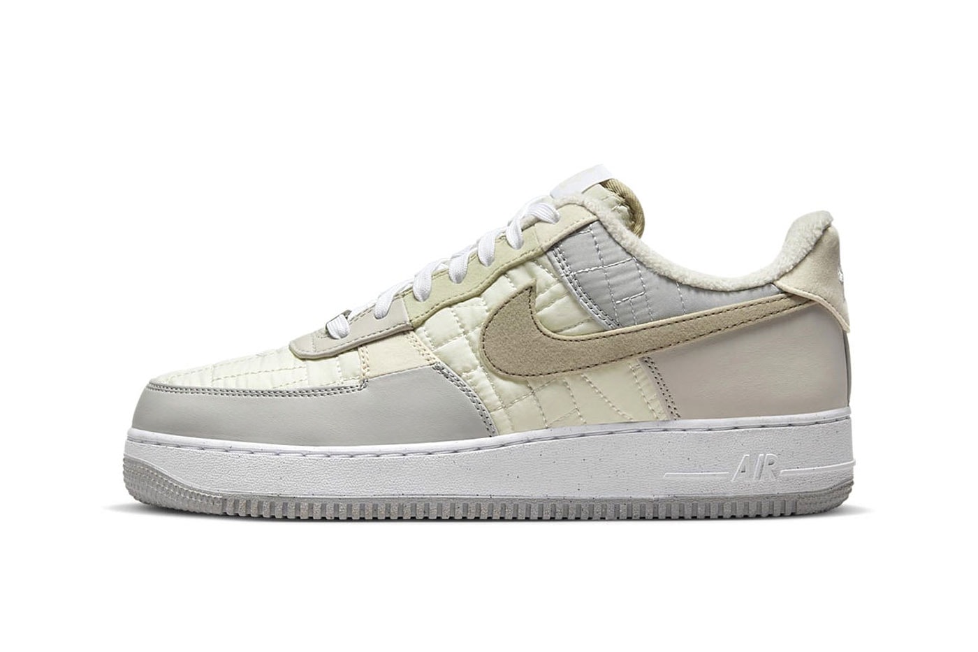 Nike Air Force 1 Low Quilted uppers fleece lining recycled fabrics pinwheel 120 usd toasty release info date price