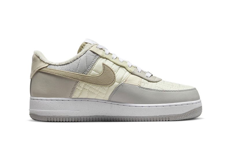Nike Air Force 1 Low Quilted uppers fleece lining recycled fabrics pinwheel 120 usd toasty release info date price