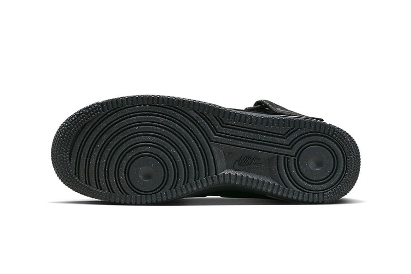 Nike Air Force 1 Mid "Off Noir" Has Surfaced DQ7666-001 release info black light smoke grey reflective details black af1 speckled rubber outsole