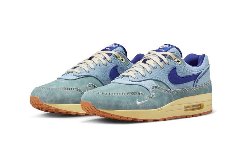 Nike Air Max 1 Premium "Mineral Slate" Release Info Denim suede DV3050-300 shoes sneakers swoosh