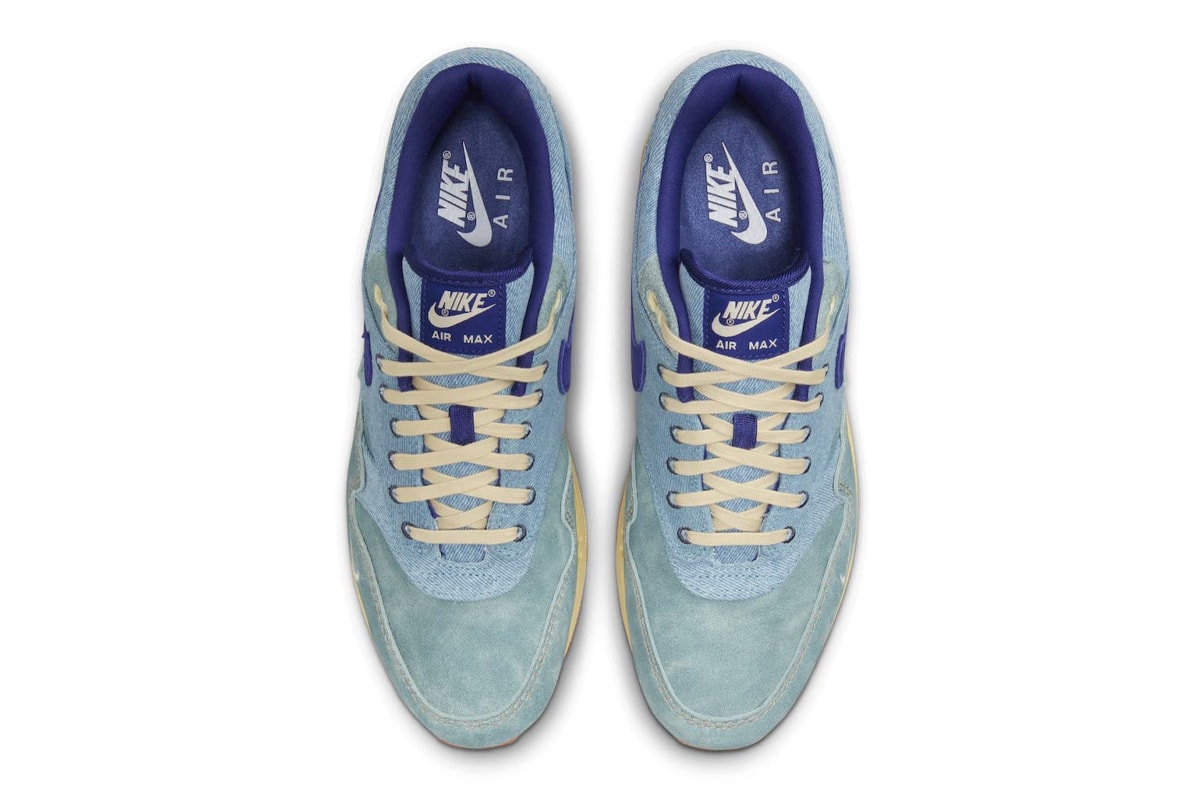 Nike Air Max 1 Premium "Mineral Slate" Release Info Denim suede DV3050-300 shoes sneakers swoosh