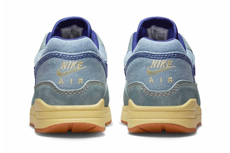 Nike Air Max 1 Premium "Mineral Slate" Release Info Denim suede DV3050-300 shoes sneakers swoosh