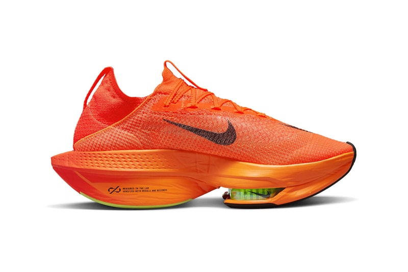Nike Air Zoom Alphafly NEXT percent 2 bright total orange record marathon atomknit zoomx carbon fiber plate release info date price 275 usd