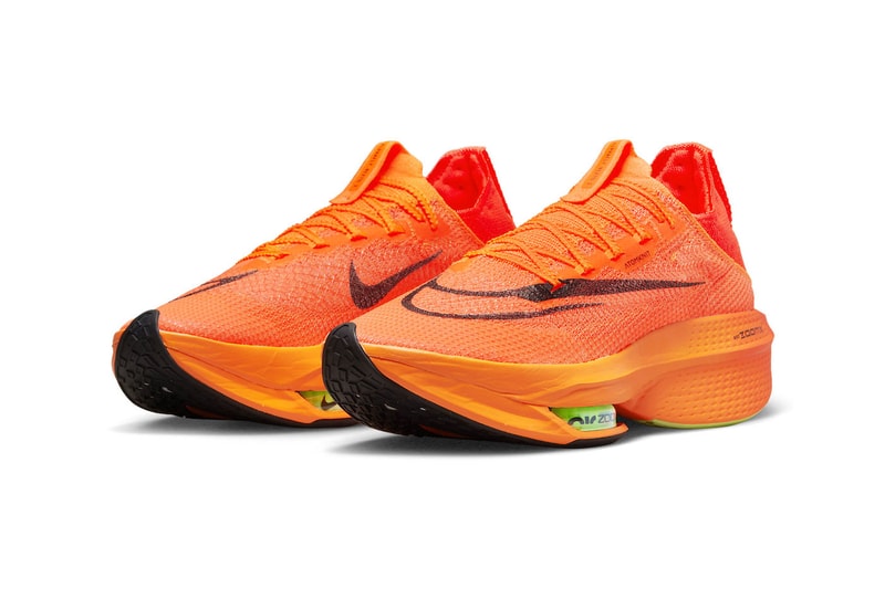 Nike Air Zoom Alphafly NEXT percent 2 bright total orange record marathon atomknit zoomx carbon fiber plate release info date price 275 usd