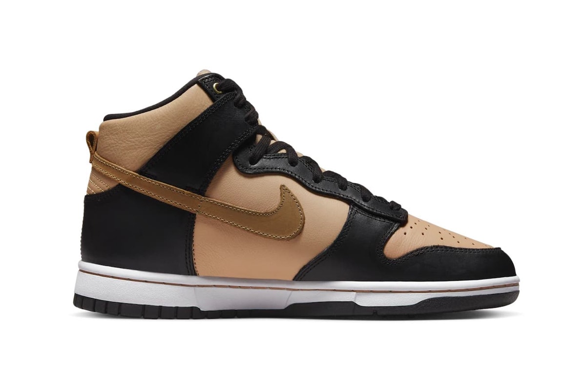 Nike Dunk High LXX Arrives in "Black Flax" release info DX0346-001 high tops sneakers swoosh leather
